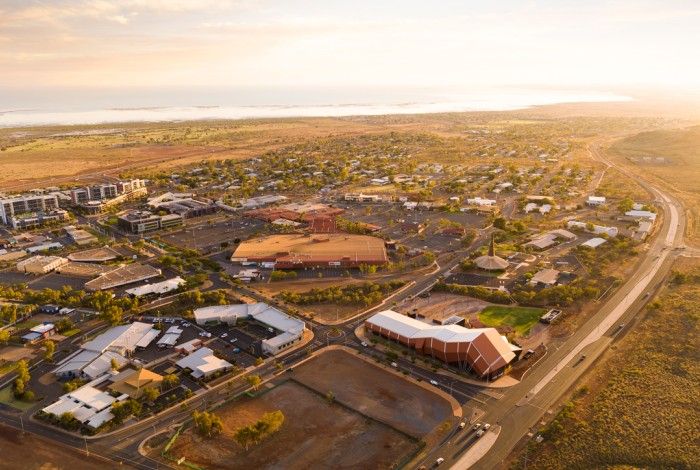 Drone shot of Karratha